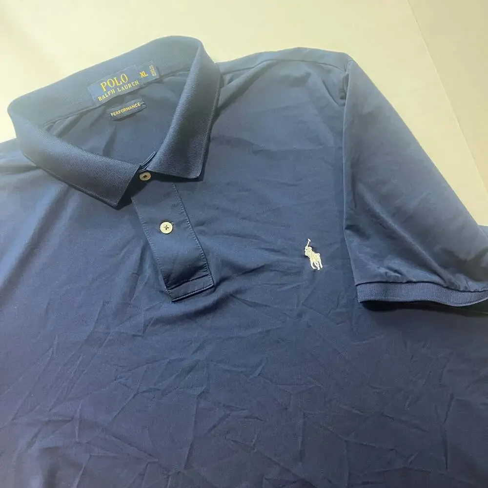 Polo Ralph Lauren Performance Navy Short-Sleeve Polo Shirt Men's XL